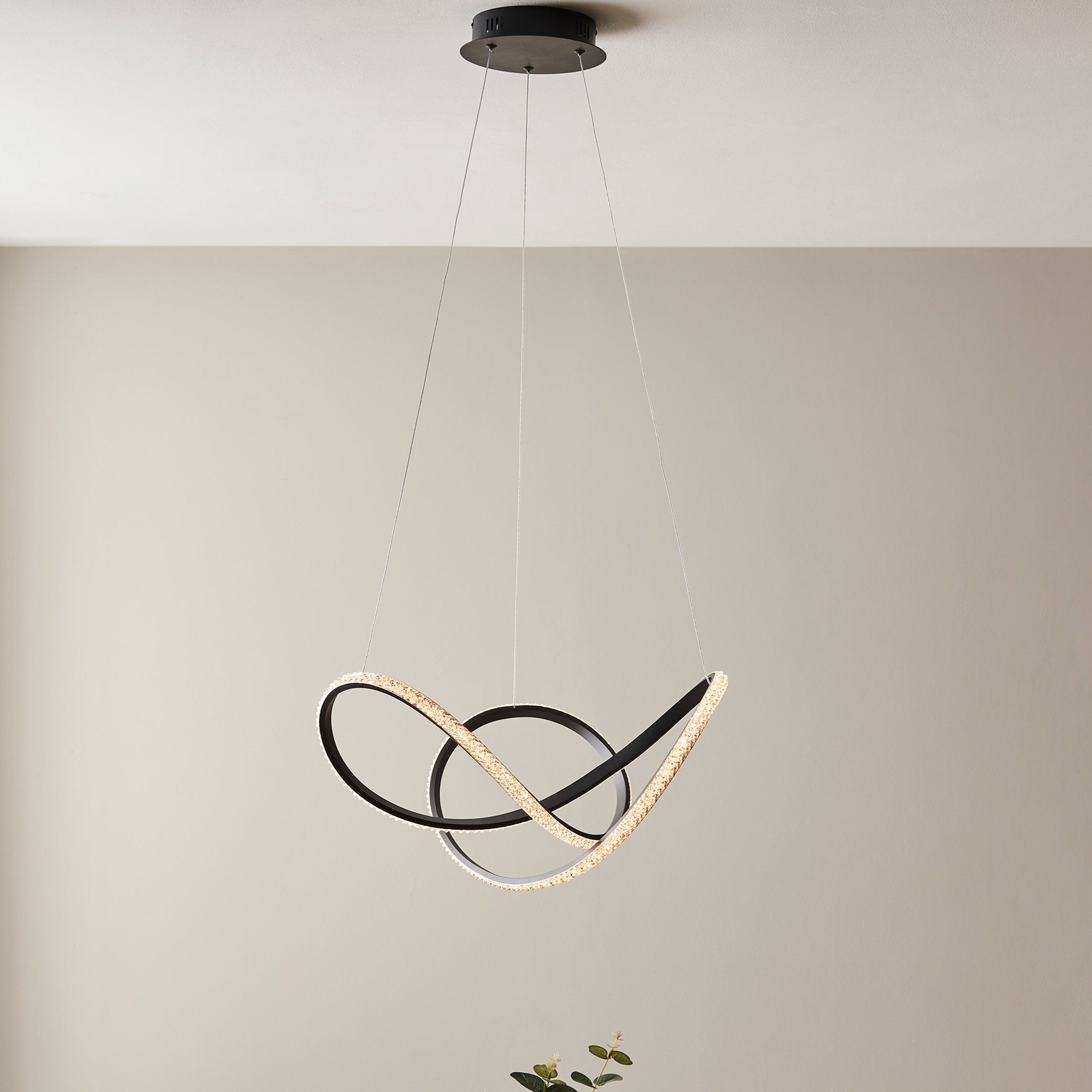 Awaroa Matt Black Scribble Pendant Light